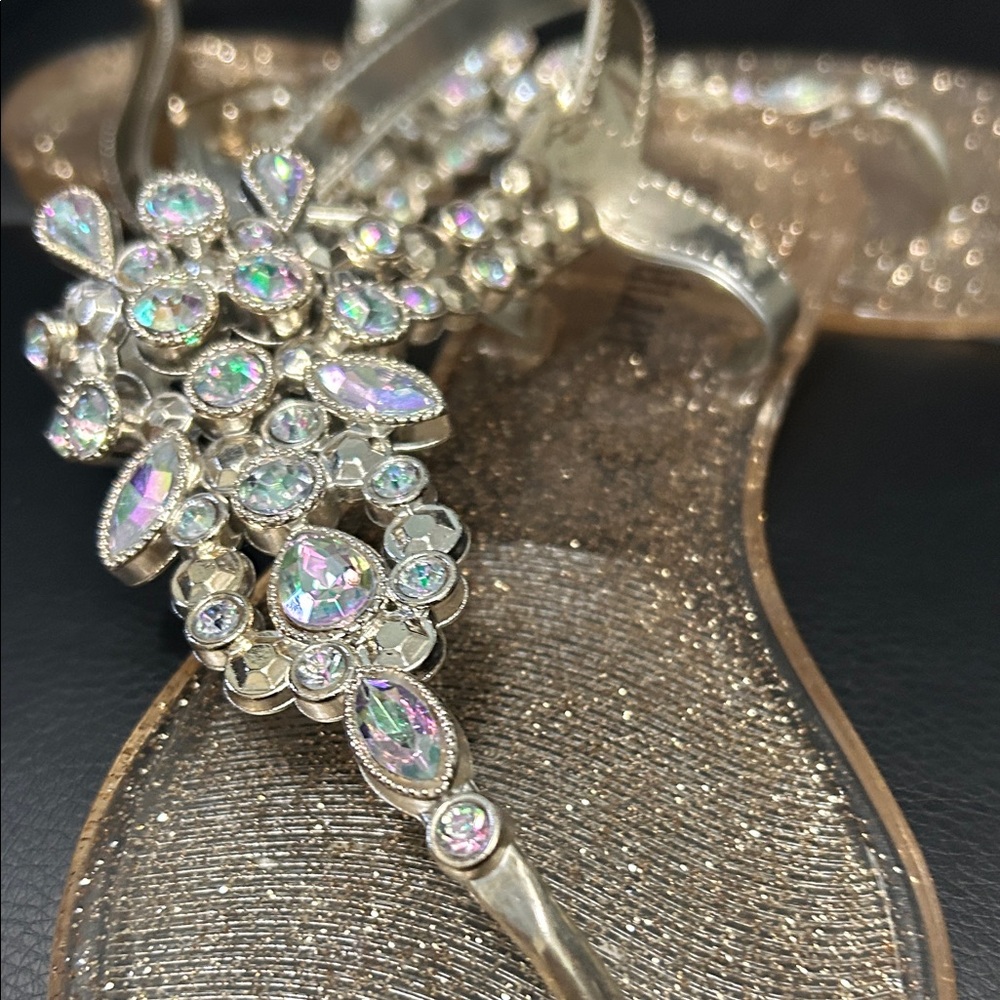 Olivia Miller Glittering Gold Sandals - Picture 2 of 5